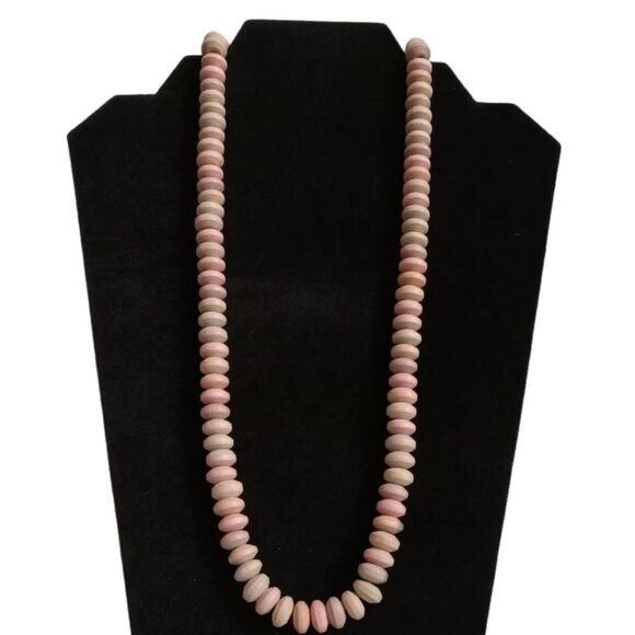 Multicolored Pastel Wooden Beaded Single Strand Lightweight Boho Style Necklace - Picture 1 of 9